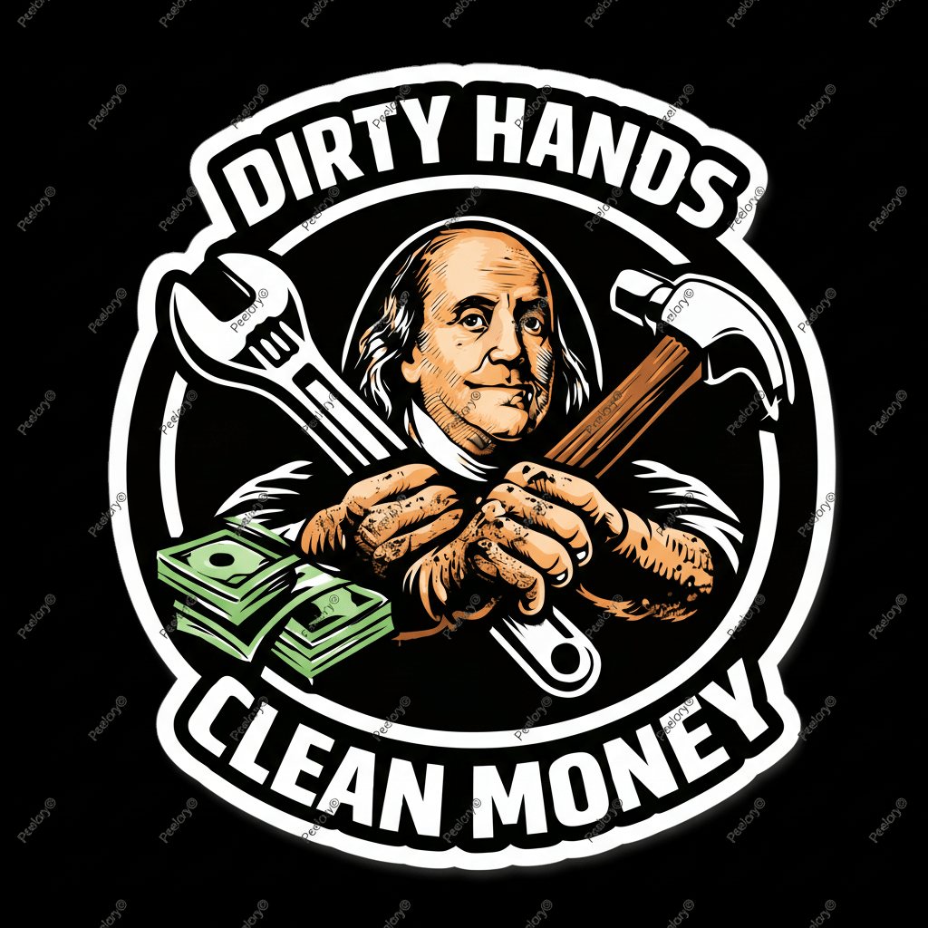 Dirty Hands Clean Money Sticker - Peelory