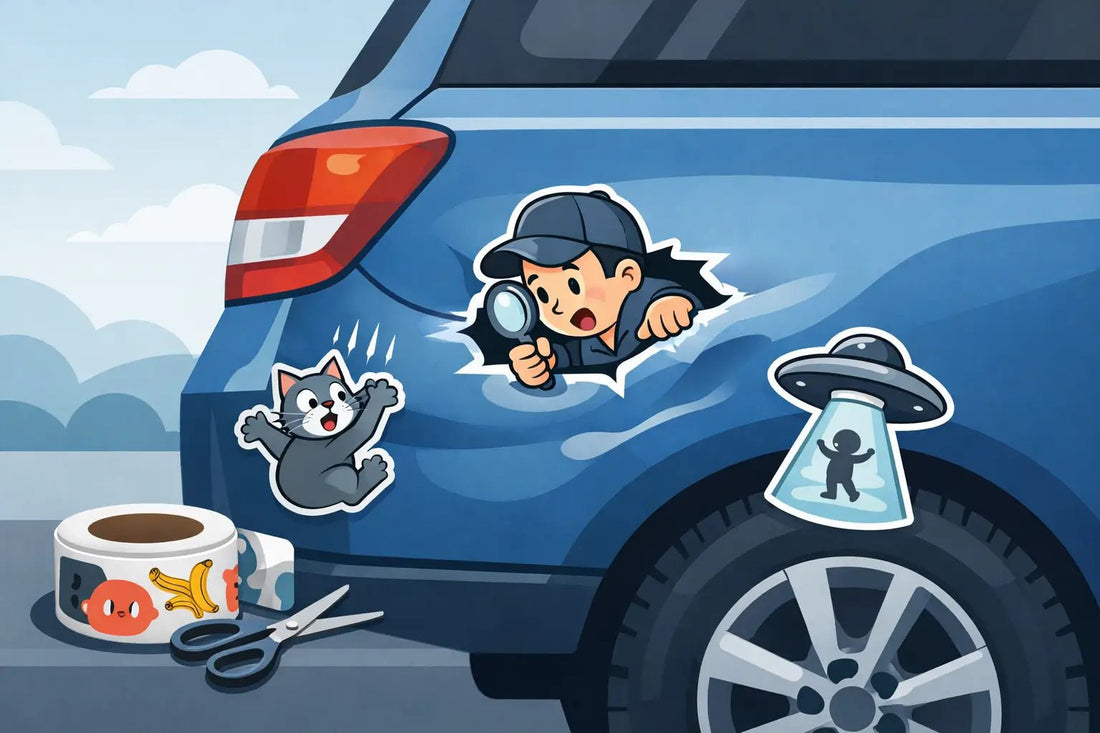 Funny Car Stickers for Dents That Work - Peelory