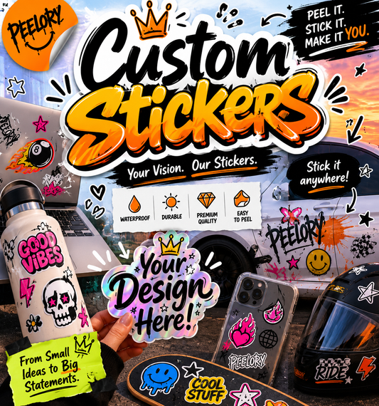 Custom Die - Cut Waterproof Vinyl Stickers - Peelory