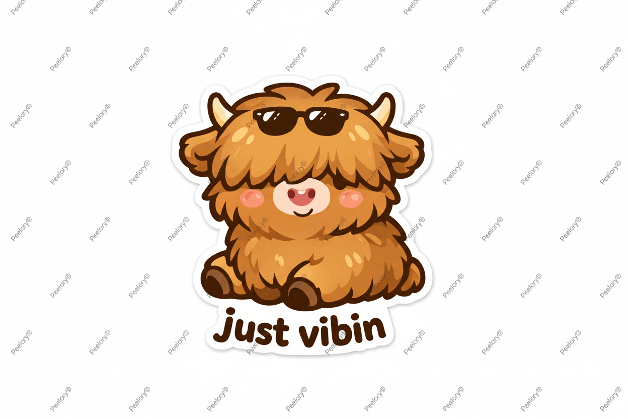 Just Vibin' (Highland Cow) - Peelory