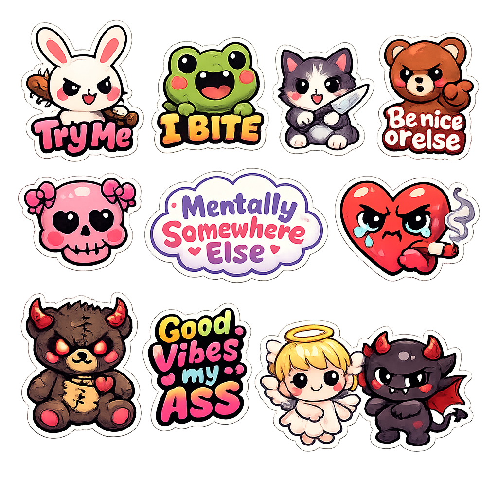 Not So Nice Animals Sticker Pack - Peelory